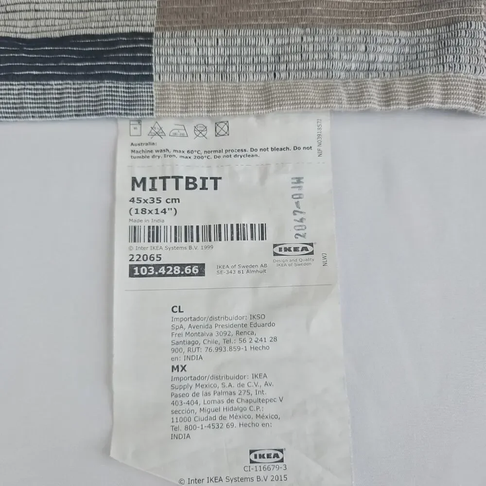 IKEA Mittbit Striped Geometric Natural Cotton 18 x 14 PLACEMAT‎